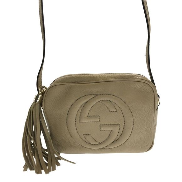 Gucci Leather Shoulder Bag Soho Beige - Picture 1 of 7